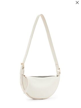 AllSaints, Women's Leather Cream Half-Moon Crossbody Bag, NWOT